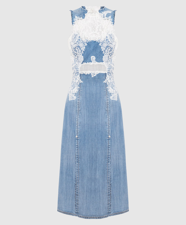 Ermanno Scervino - Blue denim dress with lace D422Q337FRQ