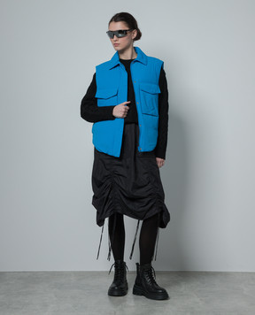 Yves Salomon Army Blue down vest 24EFG00474B01W