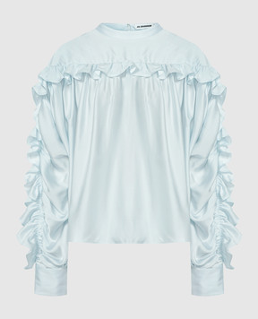 Jil Sander Blue blouse with ruffles J02NC0185J65022