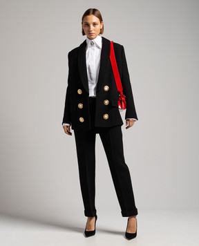 Balmain Black pants made of wool BF0PM010WB86