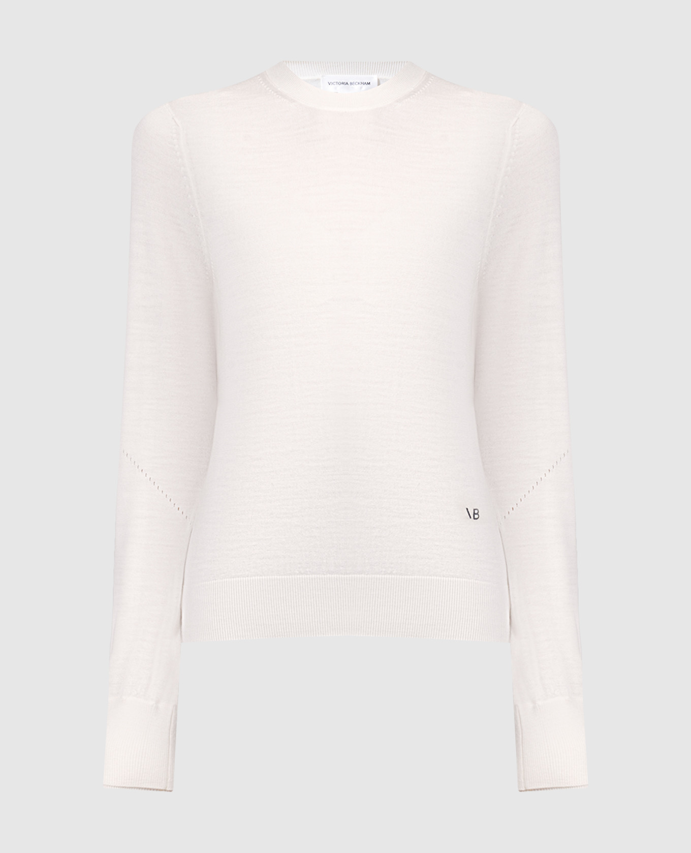 

Beige wool jumper with logo embroidery Victoria Beckham, Бежевый