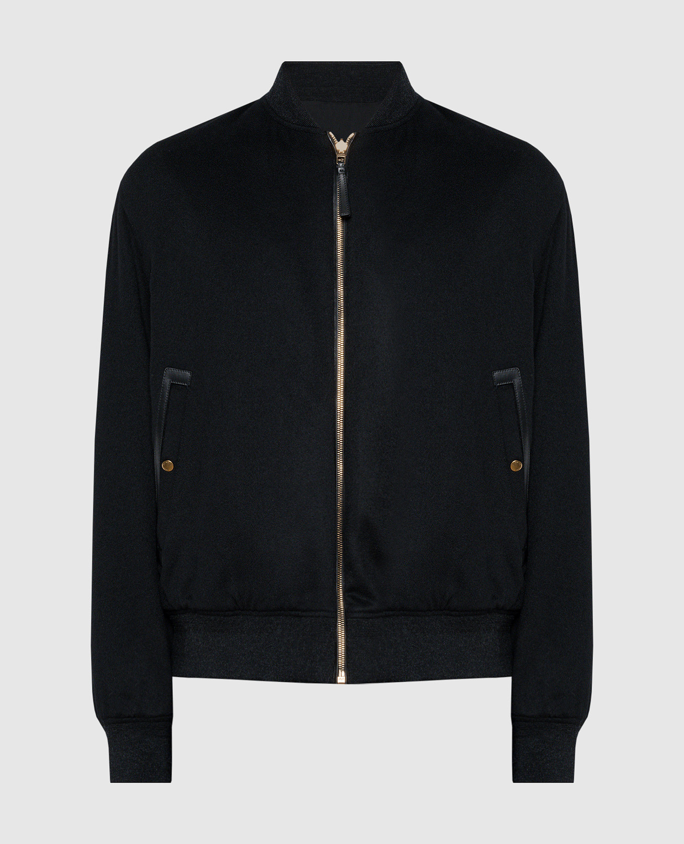 

Reversible black cashmere bomber jacket Agnona