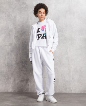 Palm Angels I Love PA White Joggers PWCH006S23FLE002
