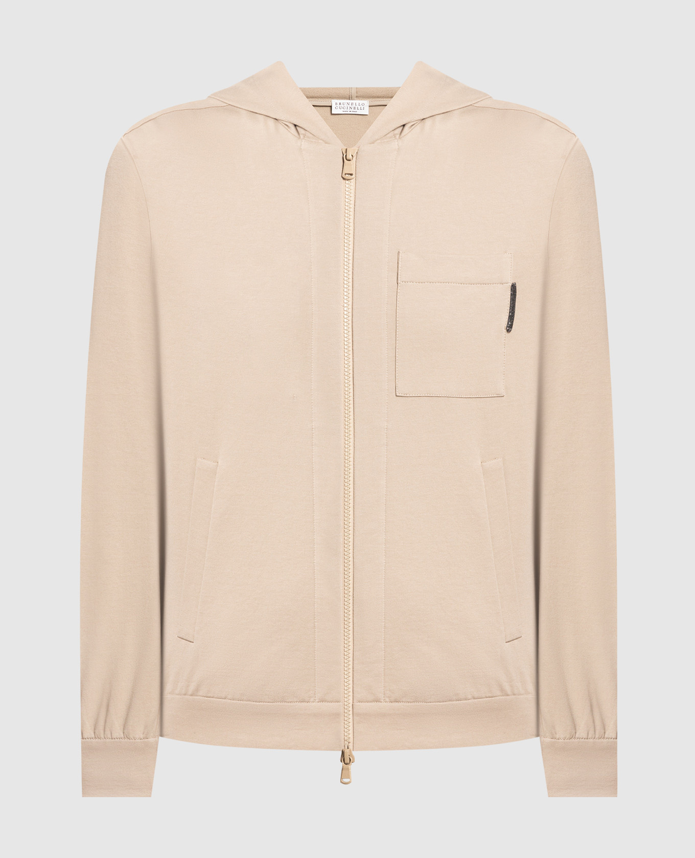 Beige sports jacket with monil chain brunello cucinelli