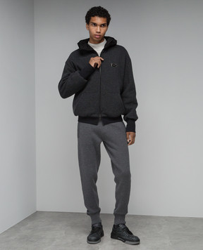 Dolce&Gabbana Gray logo wool and cashmere joggers GXO34TJEMQ3