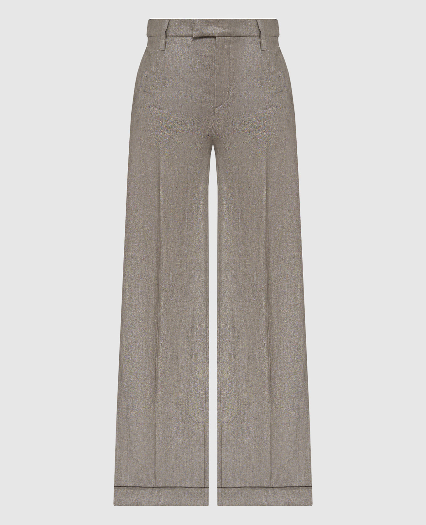 Beige linen pants with monil chain brunello cucinelli