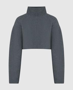 Balenciaga Gray cropped wool sweater 771046T1681