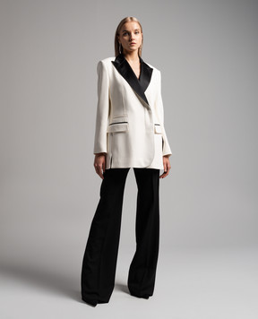 Dolce&Gabbana White double-breasted jacket with contrasting details F29XKTFURF3