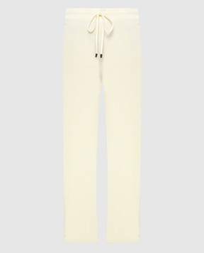 Peserico Yellow wool, silk and cashmere trousers with monil chain S94050F129018C