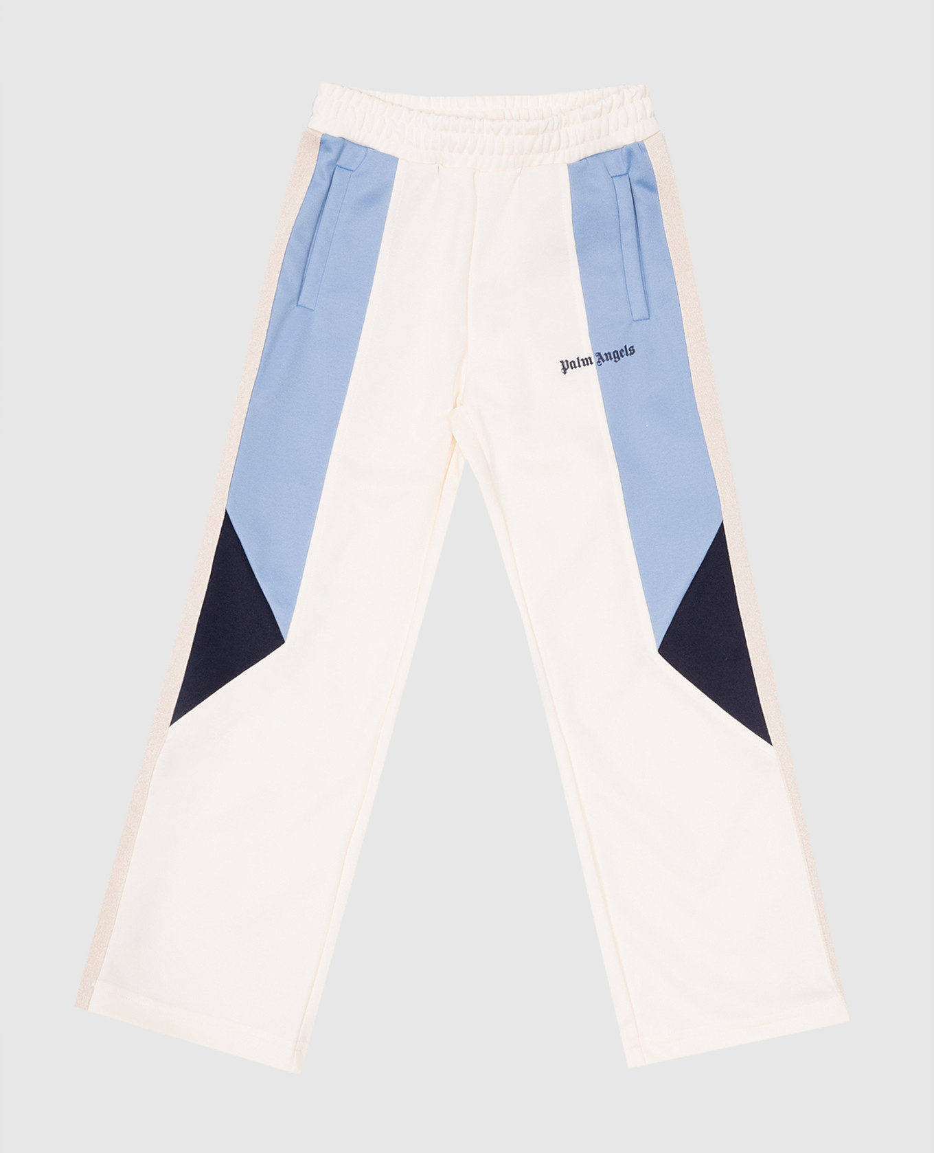 Children's beige sports pants with a logo print palm angels