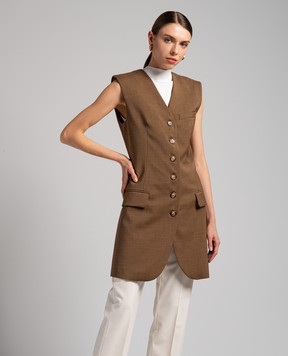 Max Mara Sportmax Bronte brown waistcoat BRONTE
