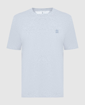 Brunello Cucinelli Gray t-shirt with logo emblem print M0B138440