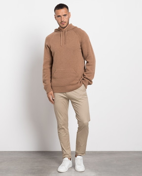 Cashmere&Whiskey Brown cashmere hoodie MU8651305341R