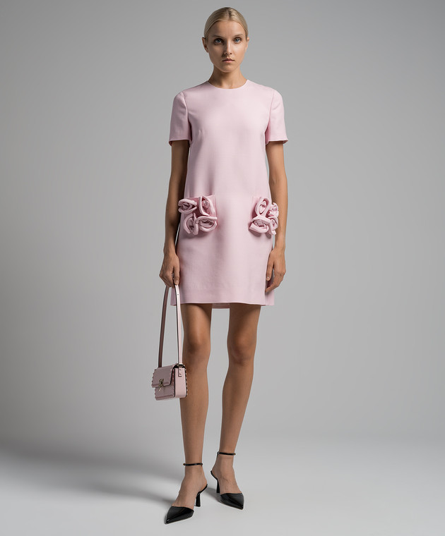 Valentino Roze mini-jurk met applicaties in de vorm van bloemen