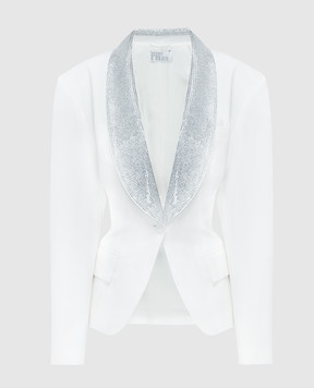 Giuseppe Di Morabito Milano White wool jacket with crystals PF23074JA229