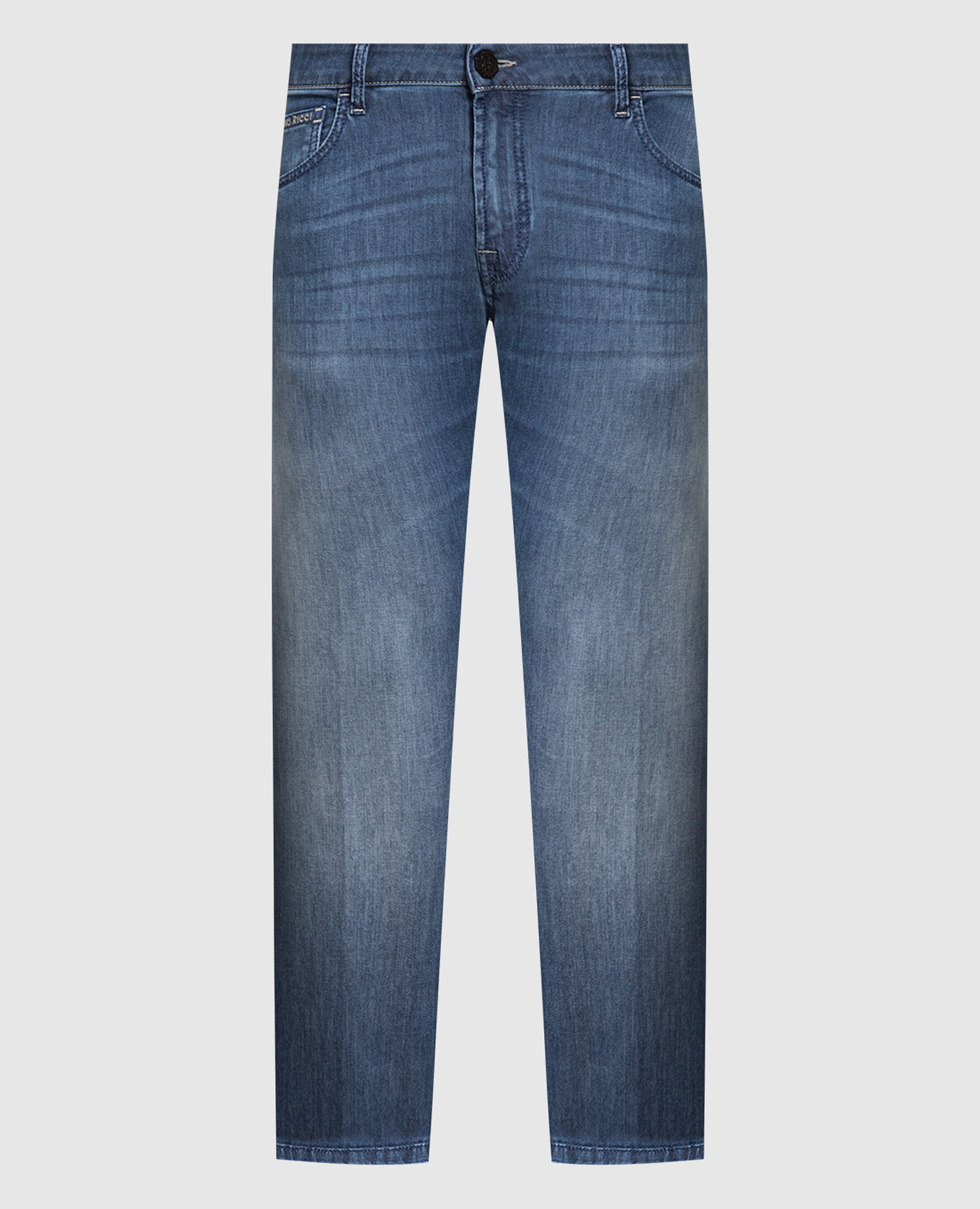 

Blue jeans with logo patch Stefano Ricci