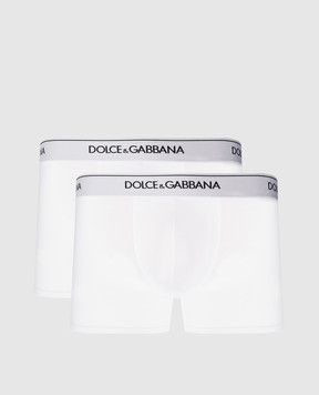 Dolce&Gabbana A set of white boxer briefs with a logo pattern M9C07JONN95