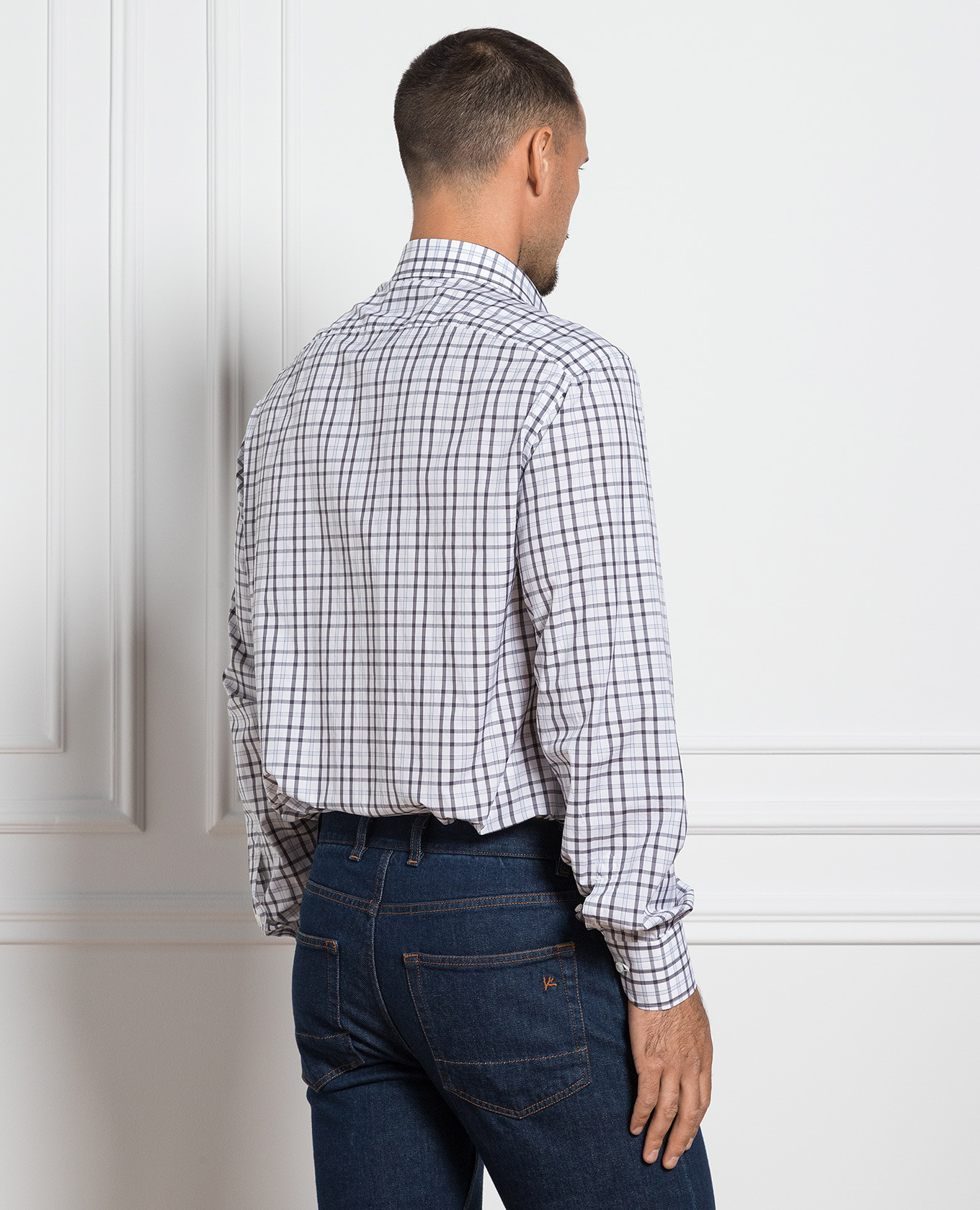 

White checked shirt ISAIA