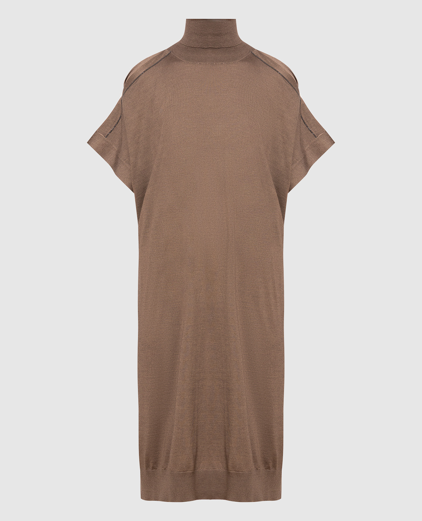 

Brown dress with eco-brass Brunello Cucinelli, Коричневый