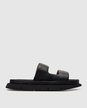 Marsell Intagliato Black Leather Flip Flops MM4360188