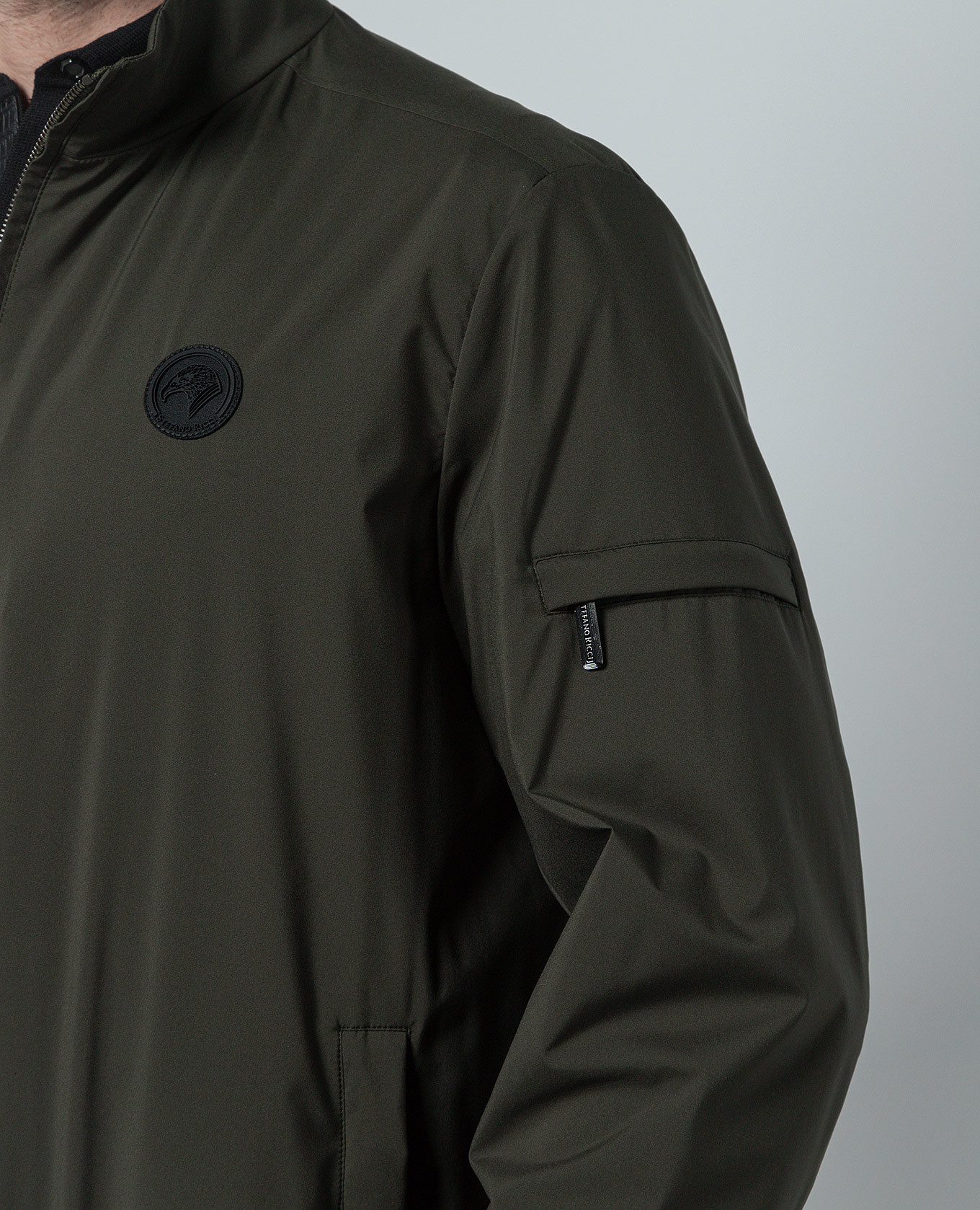 

Green windbreaker with logo emblem Stefano Ricci