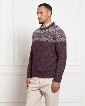 Brunello Cucinelli Burgundy sweater with a pattern MSO504200