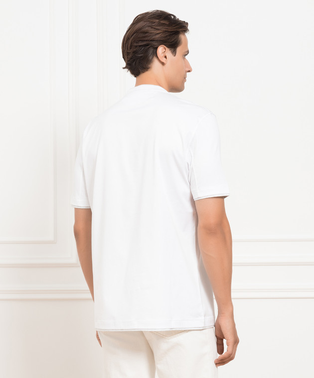 Brunello Cucinelli - White T-shirt with layered effect