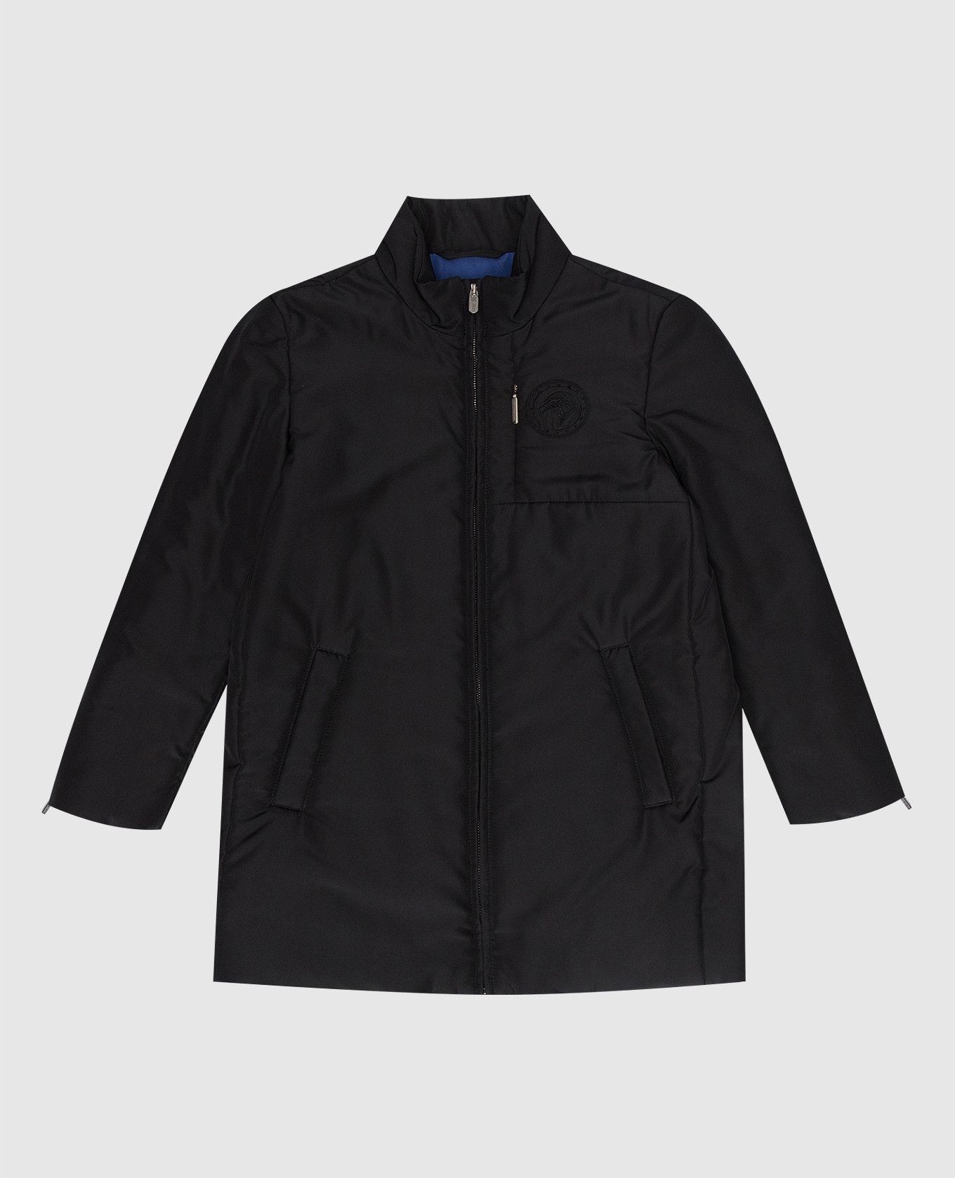 Children's black jacket with logo embroidery stefano ricci