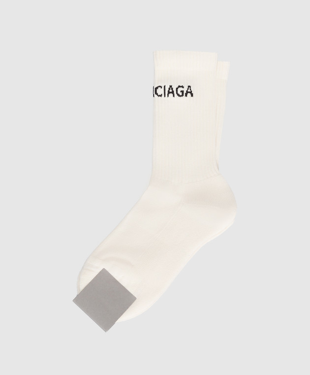 Balenciaga Light beige logo socks 540615372B4 buy with European delivery at Symbol