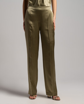 JOSEPH Tova khaki silk pants JF008186
