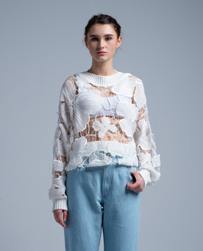 Dondup White openwork sweater DT321M00922DXXX