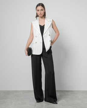 Peserico White striped vest with wool S0360306465
