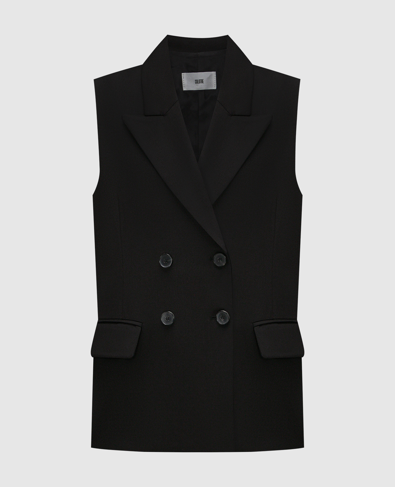 

Black double-breasted waistcoat Solotre