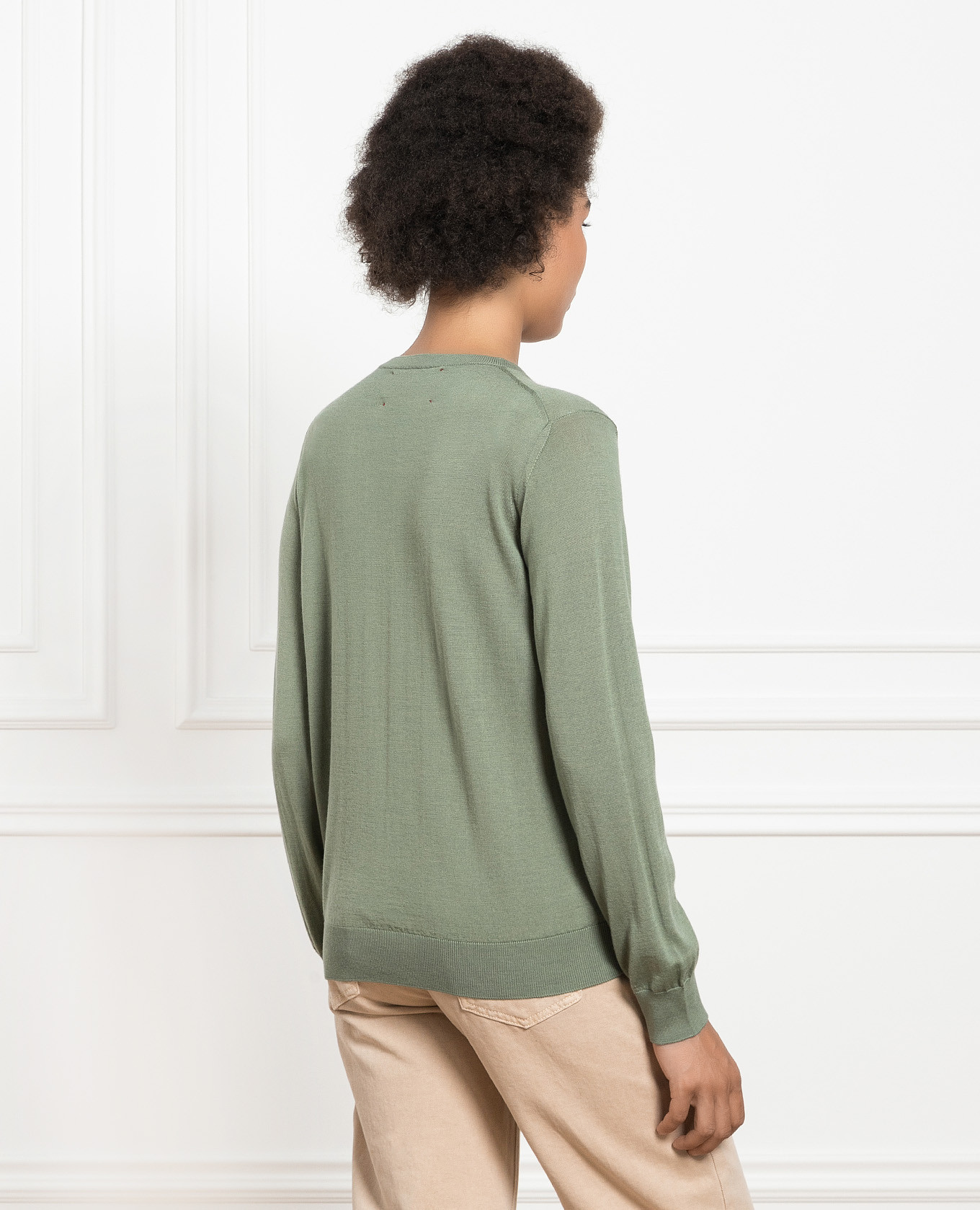 Green wool, silk and cashmere jumper Babe Pay Pls 4