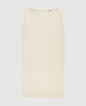 Peserico Yellow top with monil silk chain S08893D07325