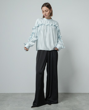 Jil Sander Blue blouse with ruffles J02NC0185J65022