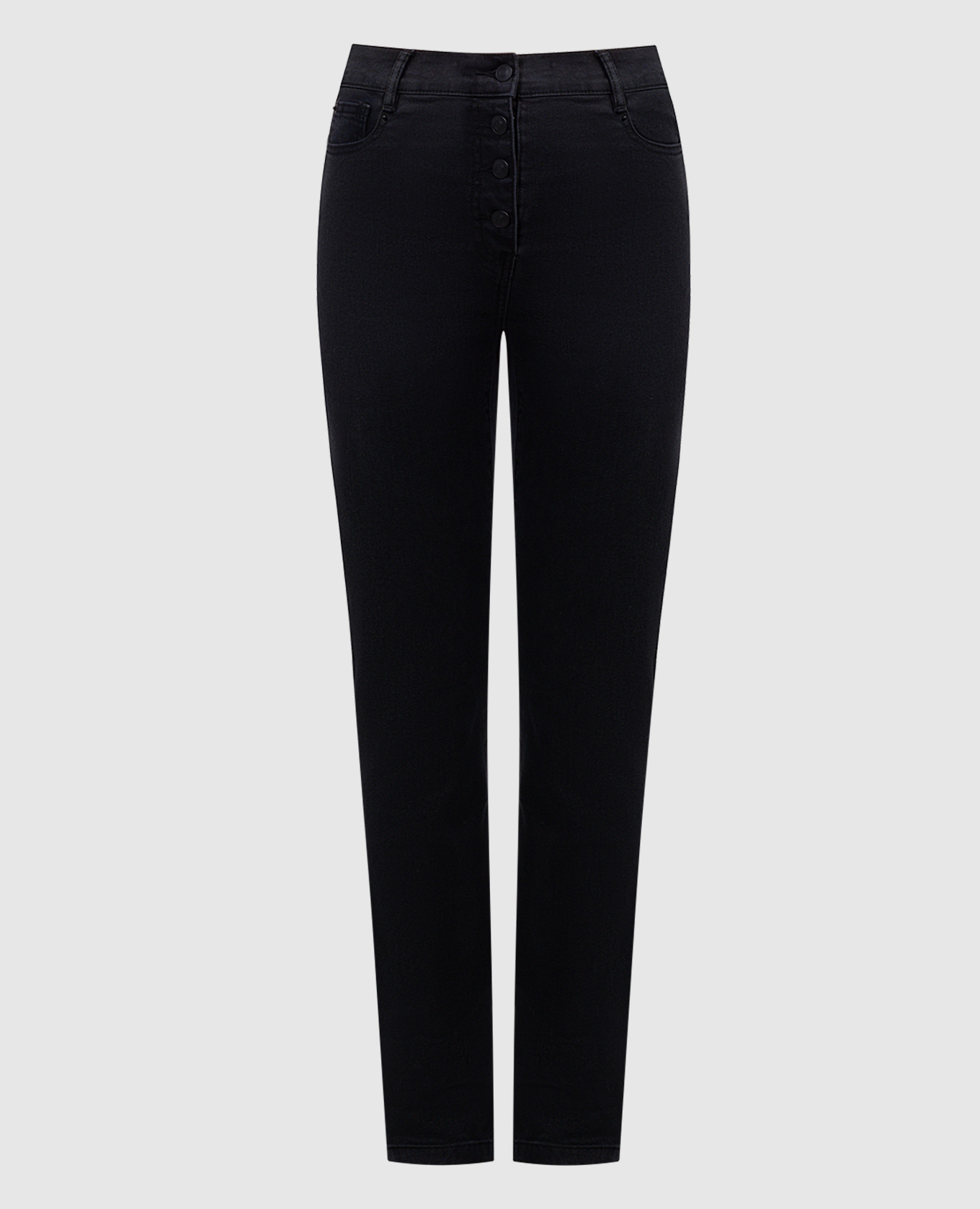 

Gray high rise jeans with logo patch Twinset Actitude, Grey