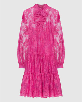 Ermanno Scervino Pink midi dress with lace D442Q327SYJ