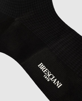 Bresciani Black socks in a houndstooth pattern MC034JQ0684BR
