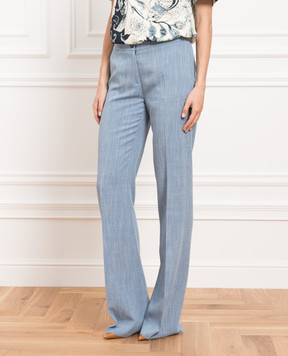 Etro Light blue flared trousers D13191486