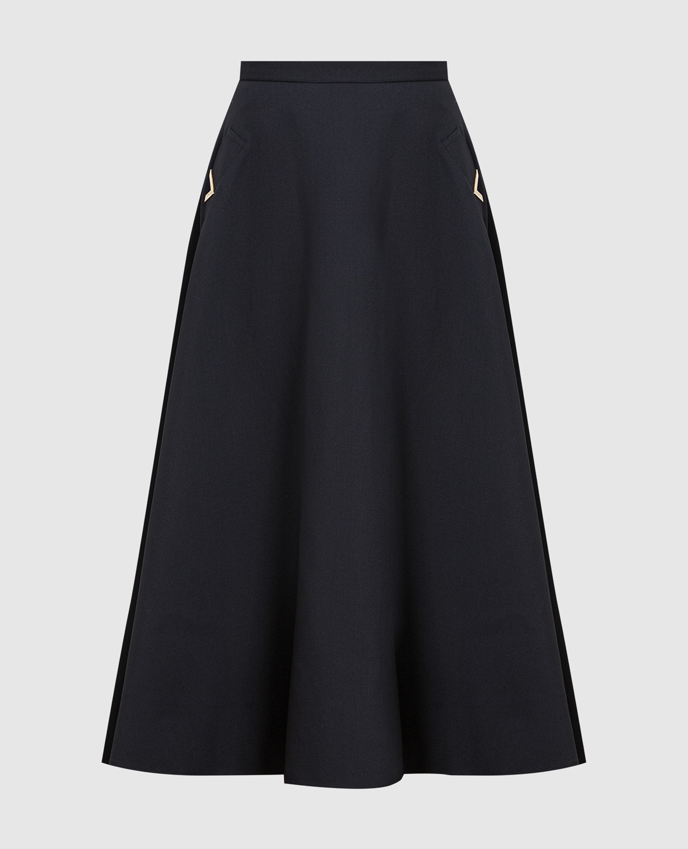 

Blue Wool and Silk Crepe Couture Skirt Valentino