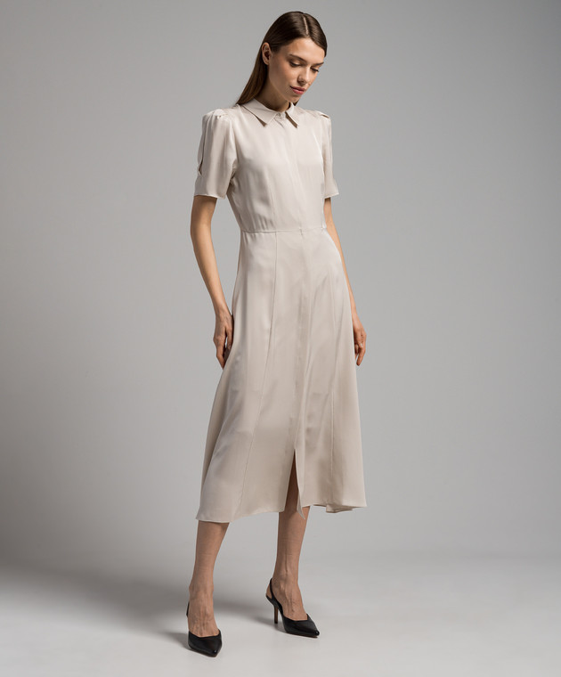 Theory - Beige shirt dress made of silk L1002605