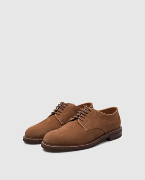 Brunello Cucinelli Brown suede derbies MZUNICK771
