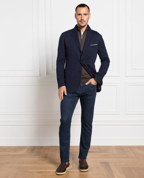 Enrico Mandelli Blue jeans with logo 0MIAMI5259