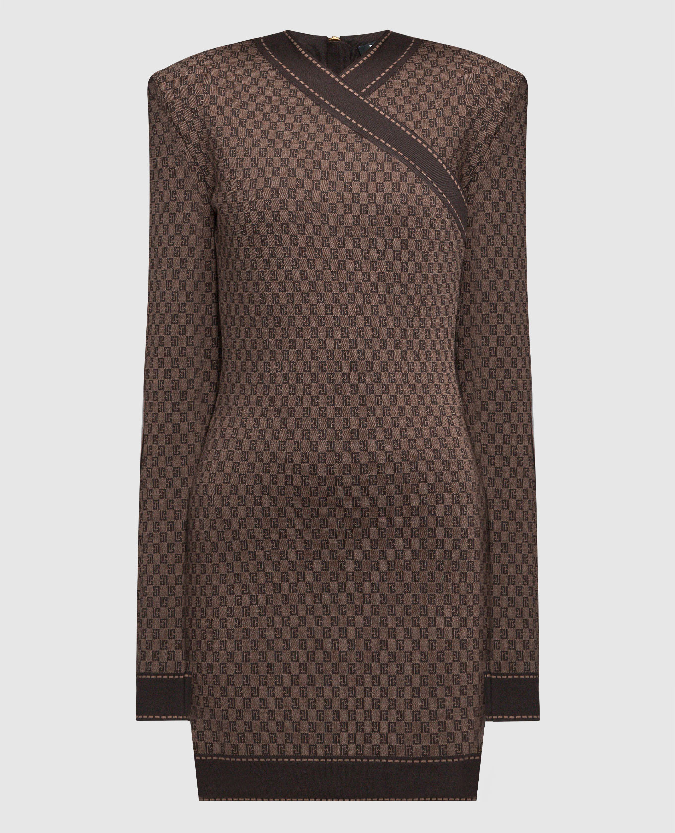 

Brown logo monogram sheath dress Balmain