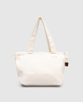 Vilebrequin White Barlin beach bag with logo embroidery BLNH0129