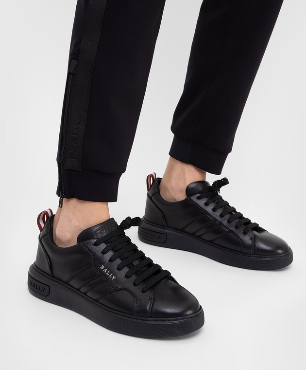 Bally - Maxim Black Leather Logo Sneakers MSK075NA003 - shop