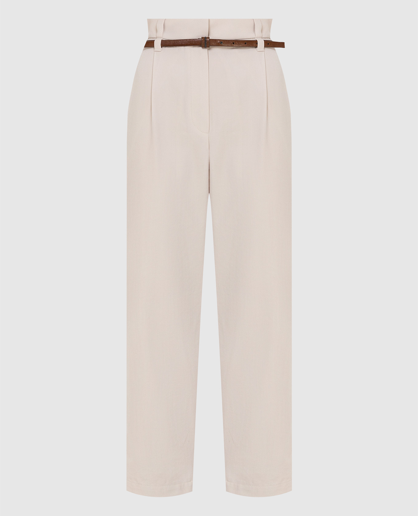 

Light beige wool trousers Brunello Cucinelli, Бежевый