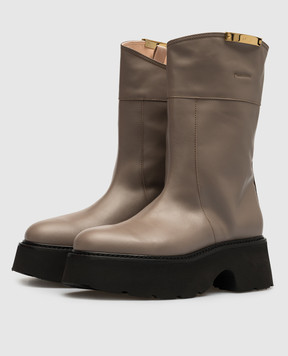 N21 Brown leather boots 23ISP04500450