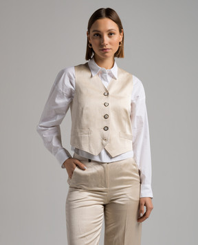 Peserico Beige vest with linen S0310506653